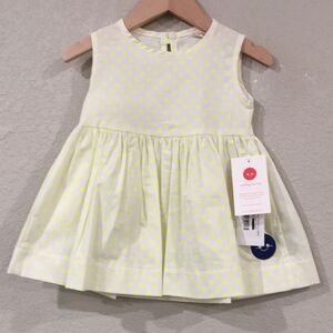 NEW Smiling‎ Button Girls Baby Sz 12-18M Neon Dots Pinny Dress 100% Cotton